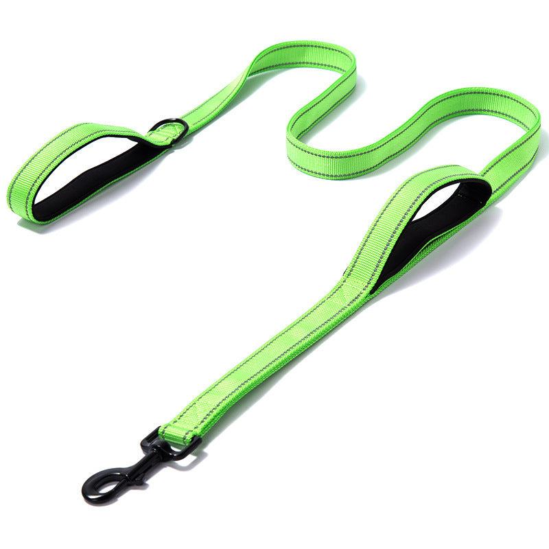 Double-Thick Reflective Nylon Dog Leash – Durable & Secure